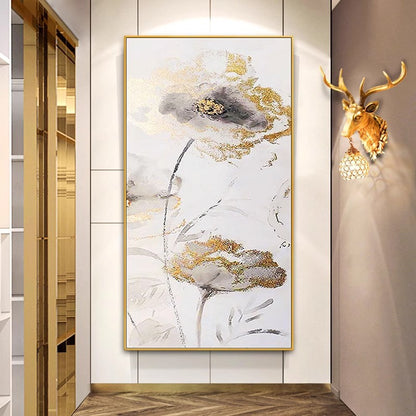 Elegant Floral Embossed Canvas Artwork Homeandso