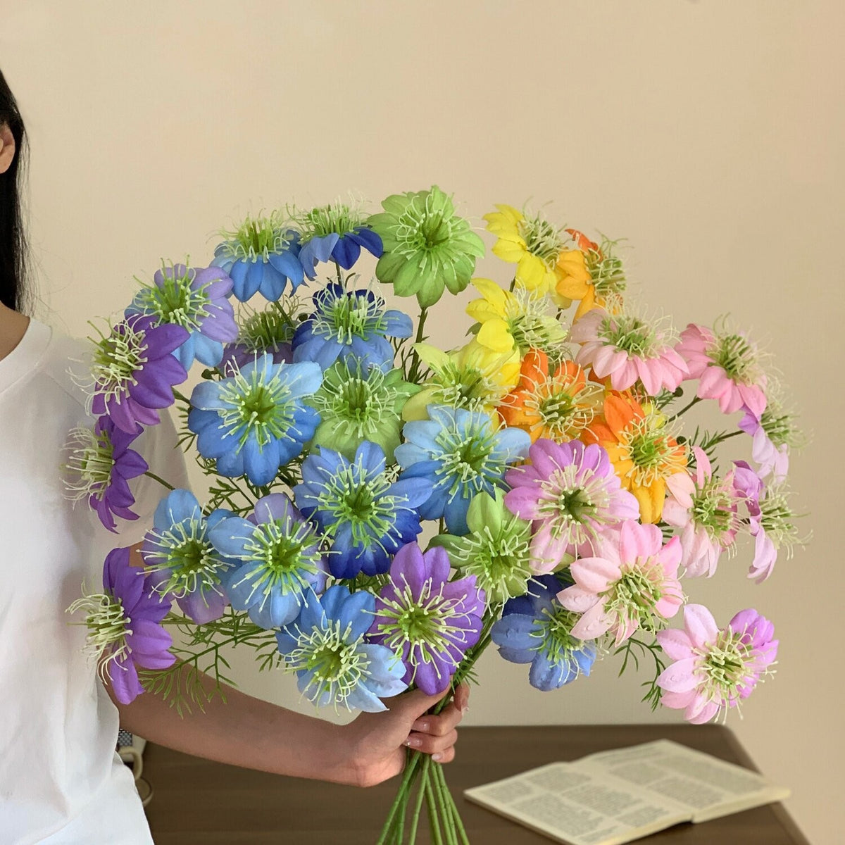 Artificial Blue Floral Bouquet