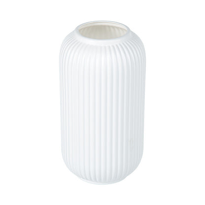 Elegant Vertical Ribbed Ceramic Vase