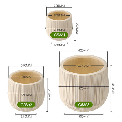 Decorative Ribbed Ceramic Planter Homeandso