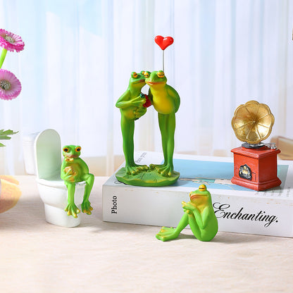 Playful Frog Figurine Homeandso