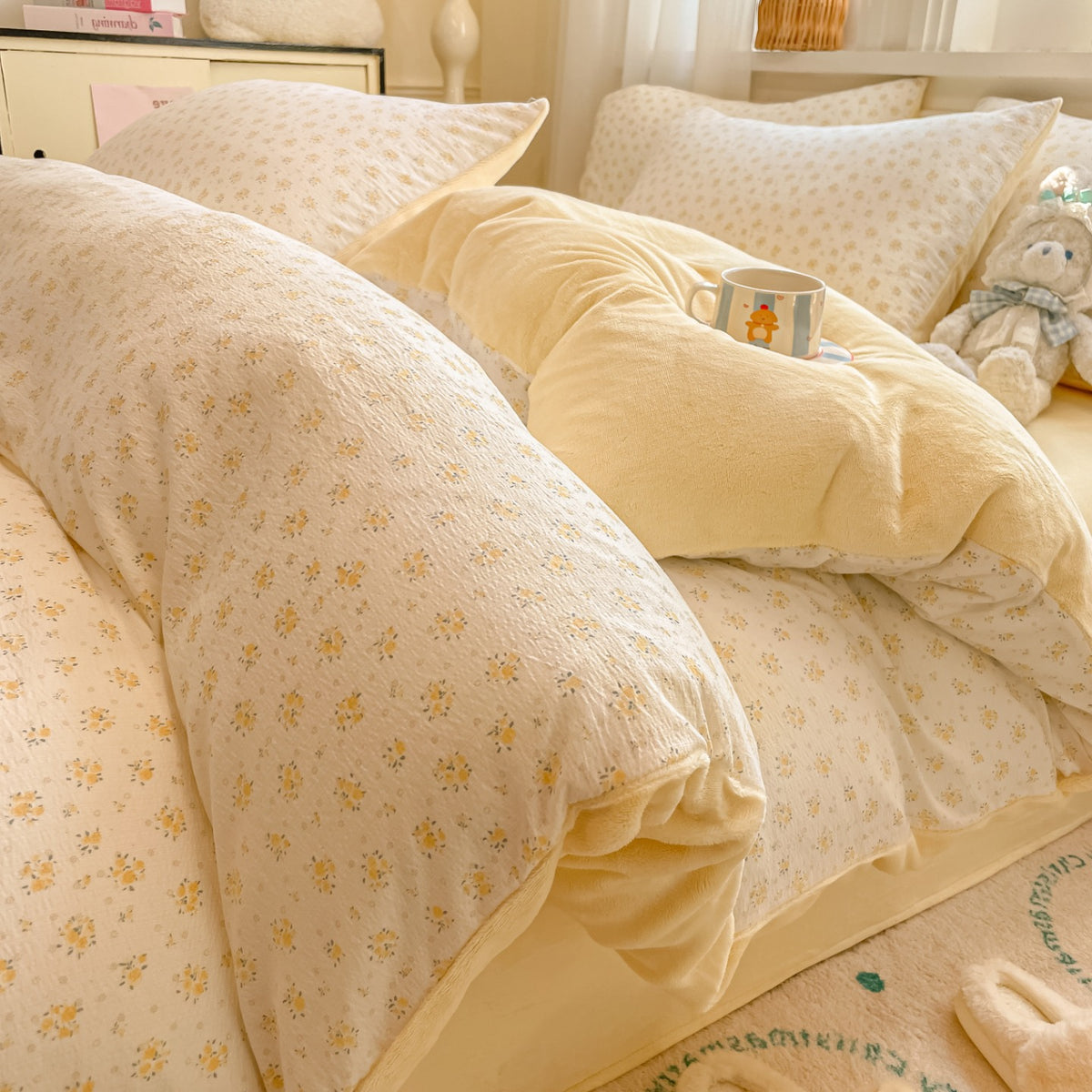 Playful Cartoon Print Duvet Cover Set Homeandso