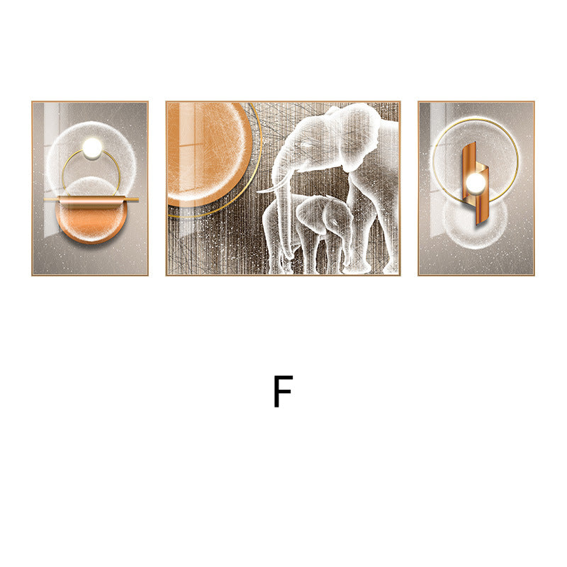 Abstract Elephant-Themed Canvas Triptych Art Homeandso