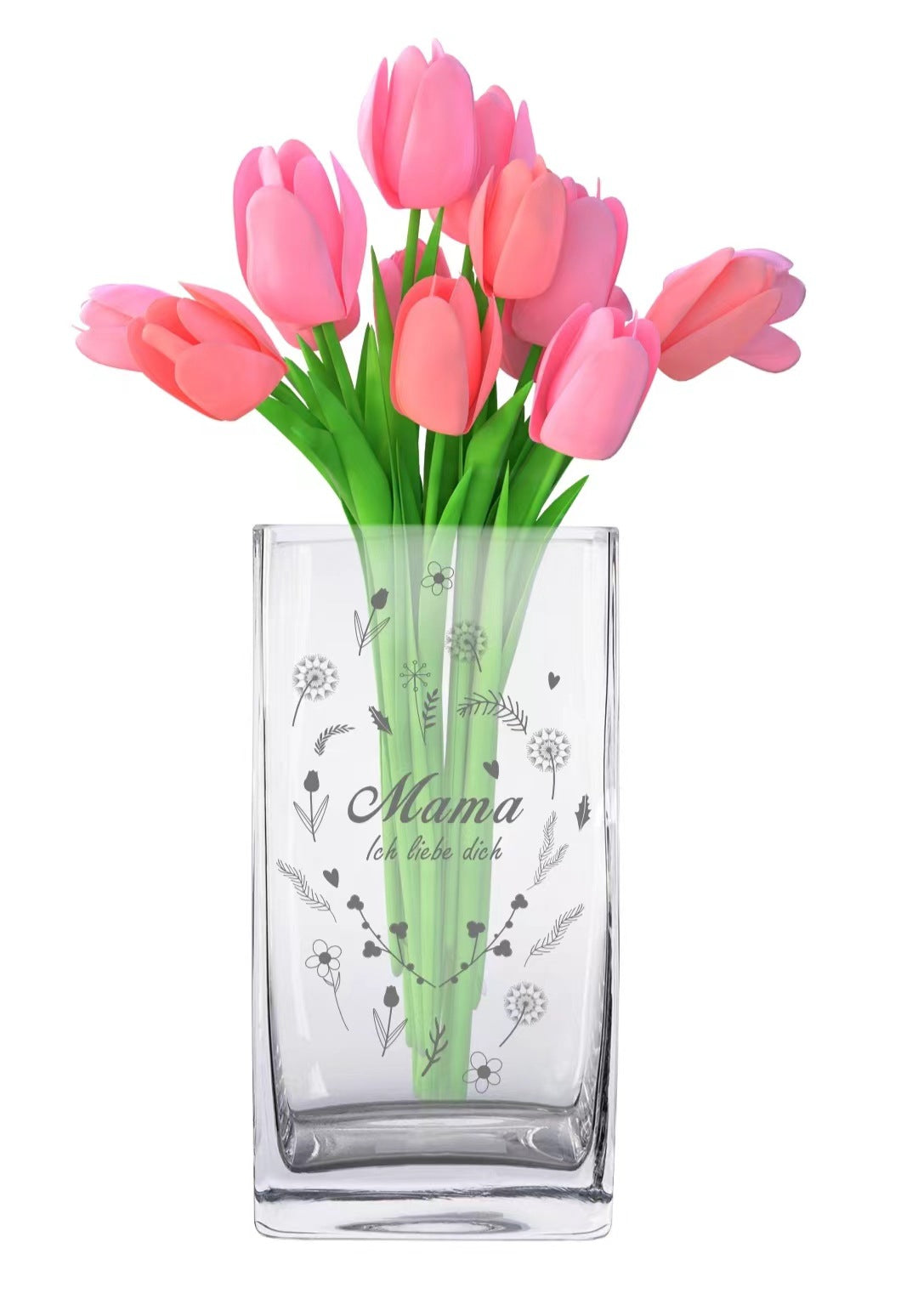 Elegante rechteckige Glasvase