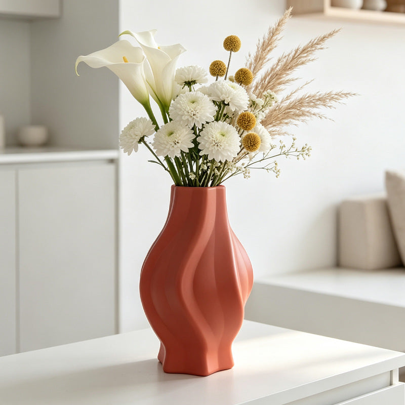 Wave-Designed Decorative Vase