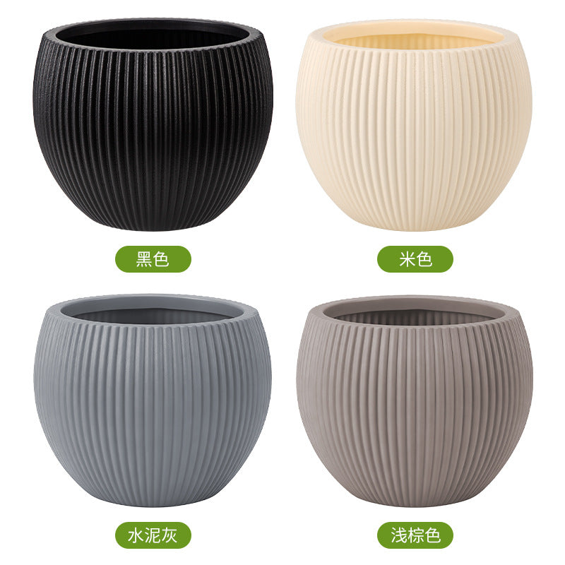 Elegant Textured Round Planter Homeandso