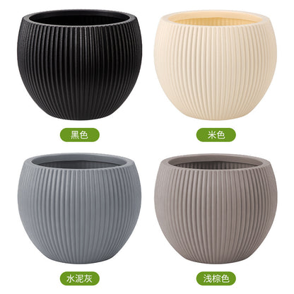 Elegant Textured Round Planter Homeandso
