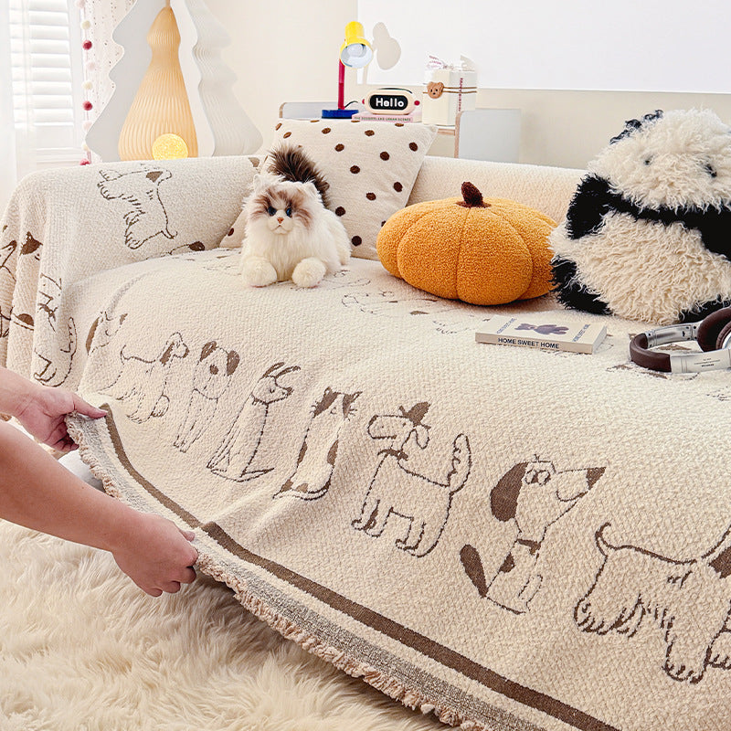 Dog Pattern Cozy Throw Blanket