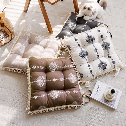Decorative Tasseled Floor Cushion
