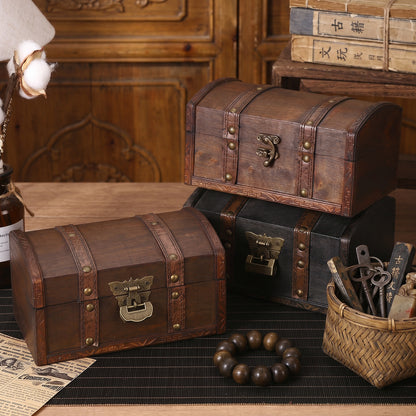 Antique Decorative Wooden Treasure Chest Homeandso