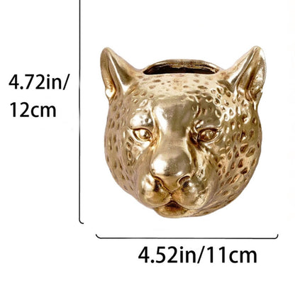 Decorative Leopard Head Planter Homeandso