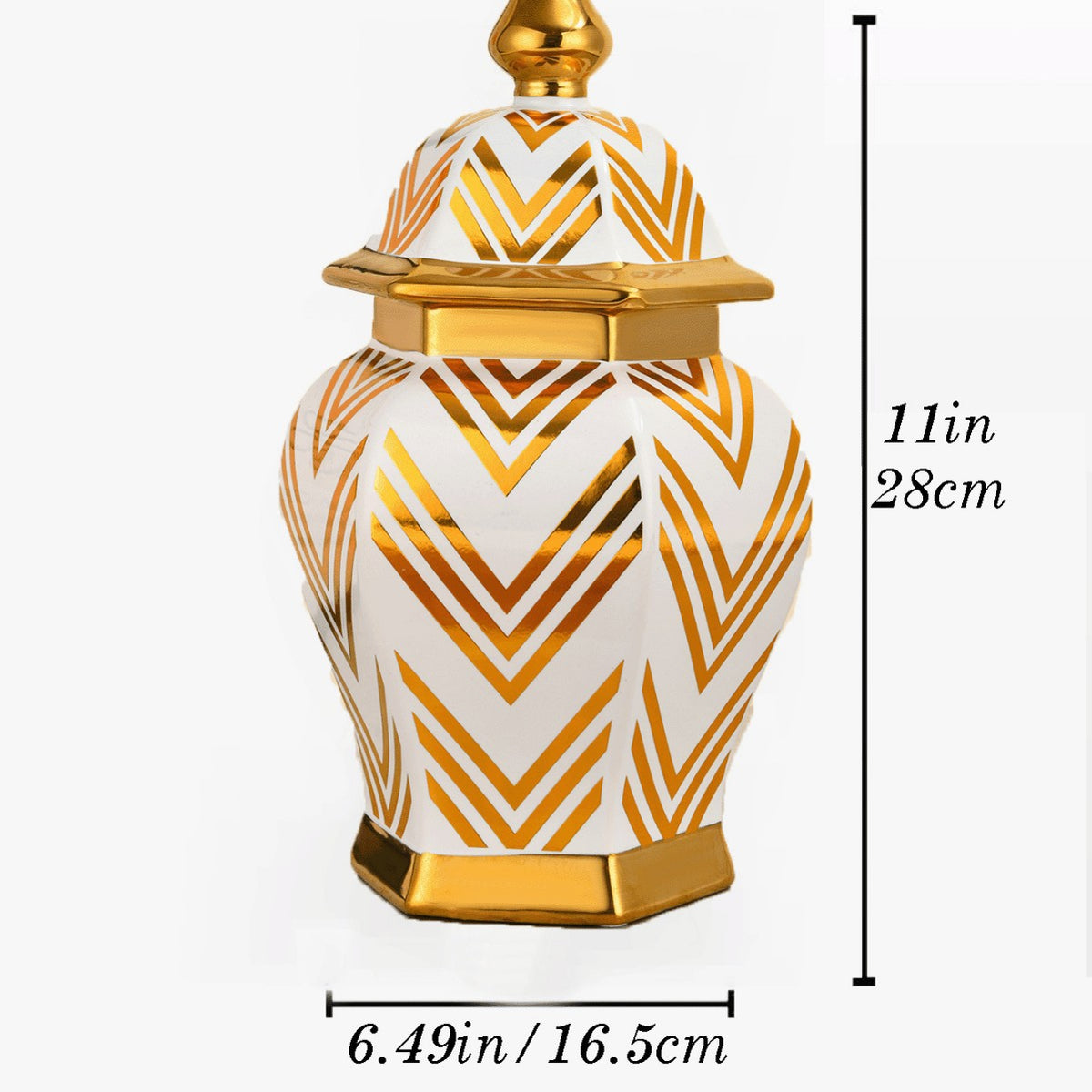 Decorative Geometric Pattern Lidded Jar Homeandso