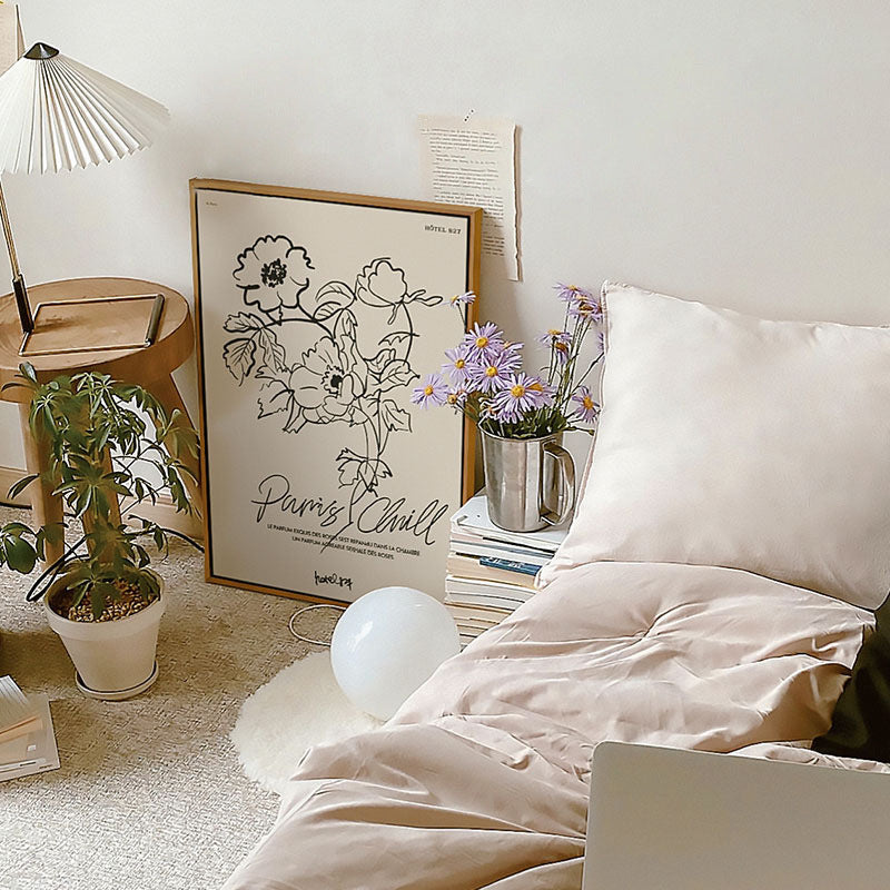 Artistic Floral Line Art Print Homeandso