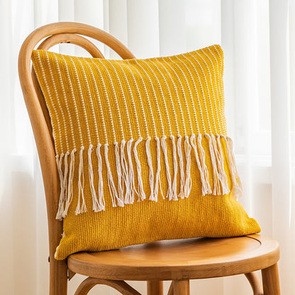 Textured Fringe Throw Pillow