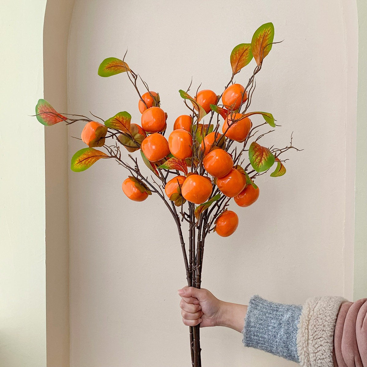 Decorative Artificial Persimmon Stem