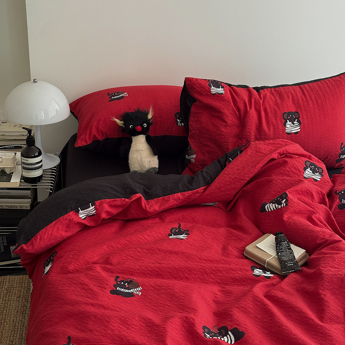 Playful Cartoon Character Bedding Set Homeandso