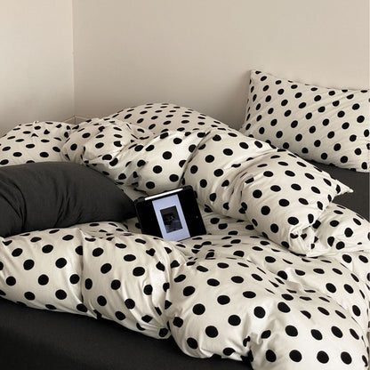 Decorative Cozy Polka Dot Duvet Cover Set Homeandso