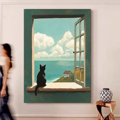 Whimsical Cat-Themed Canvas Wall Art Homeandso