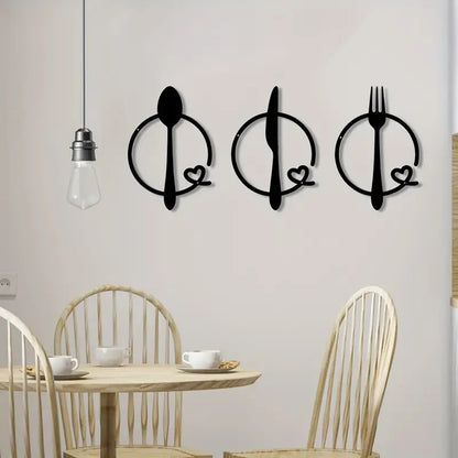 Elegant Dining Utensil Wall Art Homeandso