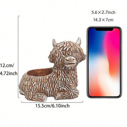 Decorative Highland Cow Planter Homeandso