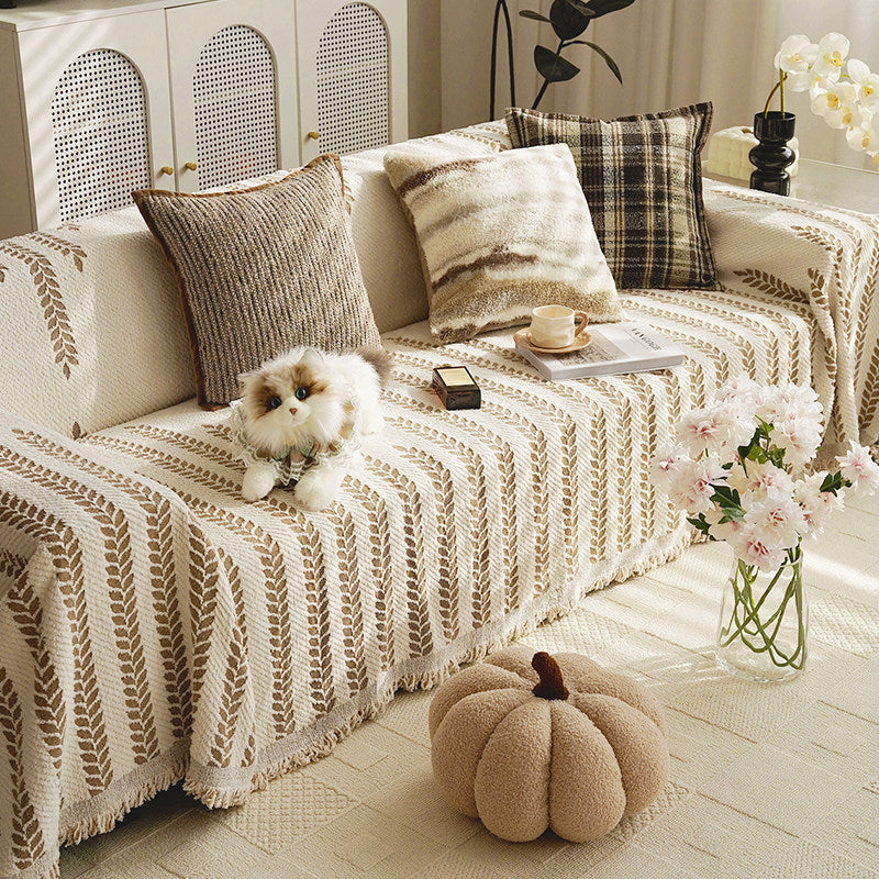 Decorative Foliage Print Throw Blanket