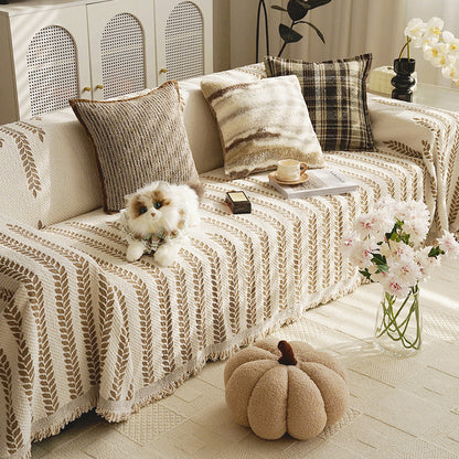 Decorative Foliage Print Throw Blanket