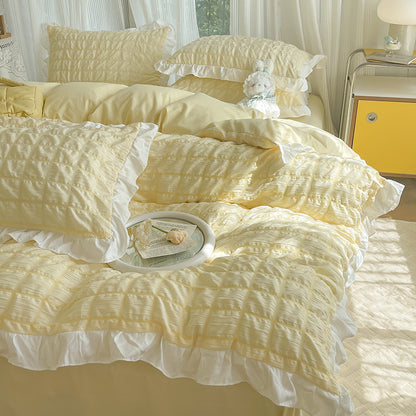 Textured Ruffle Bedding Set