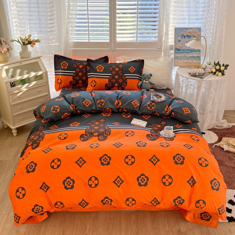 Playful Cartoon Bear Bedding Set Homeandso