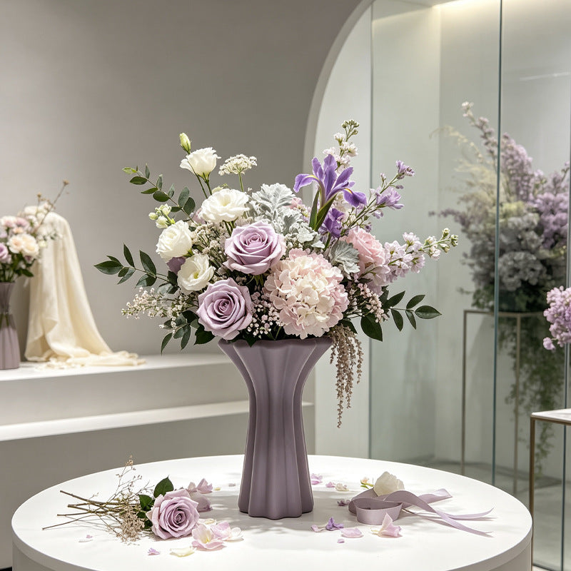 Modern Fluted Ceramic Vase