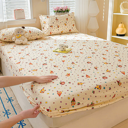 Decorative Soft Cartoon Print Quilted Mattress Protector Homeandso