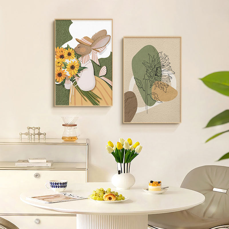 Whimsical Bunny Illustration Wall Art Homeandso
