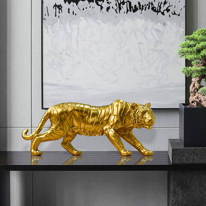 Decorative Golden Tiger Figurine Homeandso