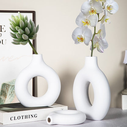 Modern Circular Ceramic Vase Homeandso