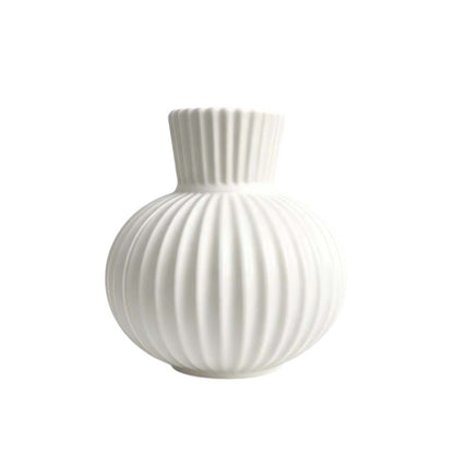 Elegant Ribbed Ceramic Vase