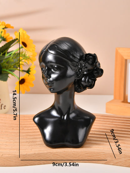 Decorative Flower Girl Bust Figurine Homeandso