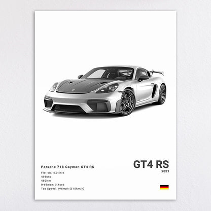 Vintage-Inspired Ford Mustang GT500 Art Print Homeandso