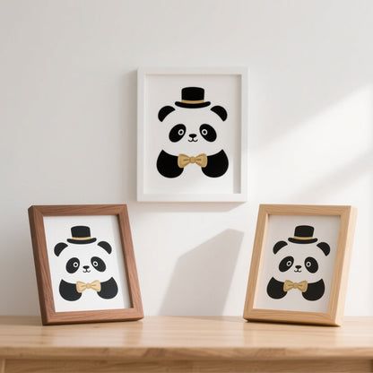Whimsical Panda Illustration Frame