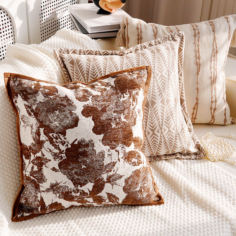 Decorative Floral Textured Lumbar Pillow
