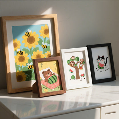 Playful Animal Illustration Art Frame
