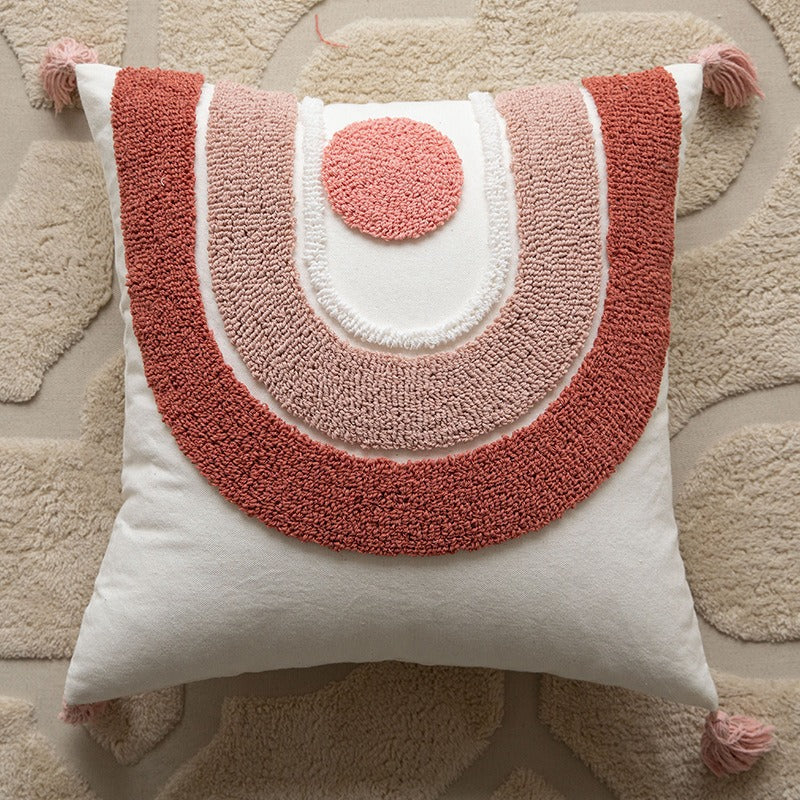 Textured Geometric Pattern Throw Pillow