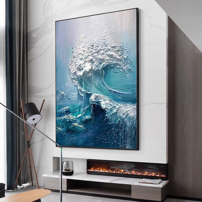 3D Textured Ocean Wave Canvas Art Homeandso