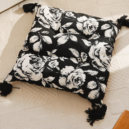 Floral-Patterned Decorative Floor Cushion