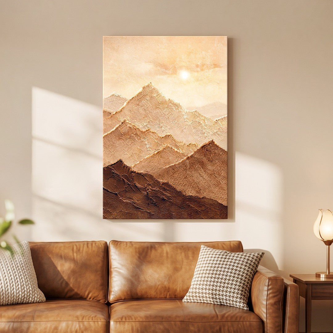 Textured Mountain Landscape Canvas Art Homeandso
