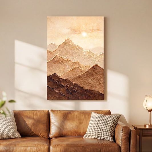 Textured Mountain Landscape Canvas Art Homeandso