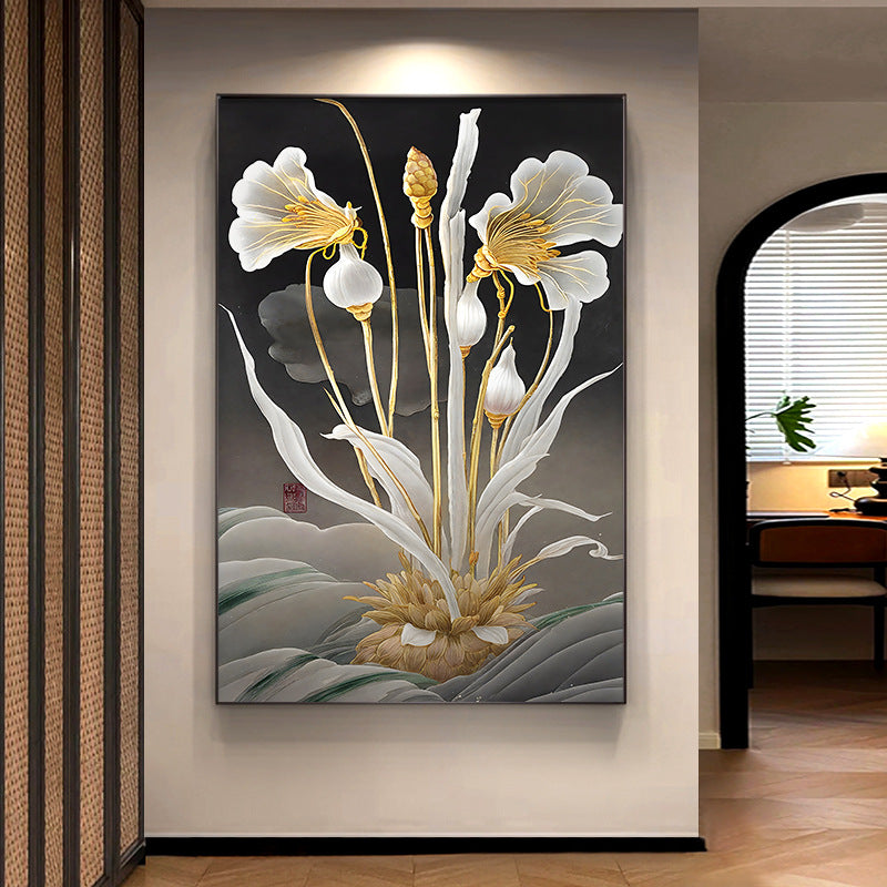Elegant Lotus Flower Framed Art Homeandso