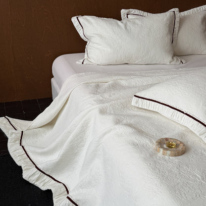 Decorative Elegant Floral Embroidered Bedspread Set Homeandso