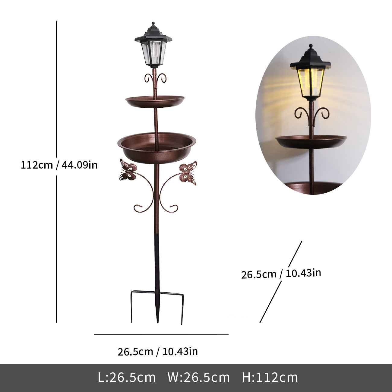 Elegant Outdoor Solar Lantern Stand Homeandso
