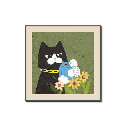 Decorative Cat-Themed Framed Artwork Homeandso