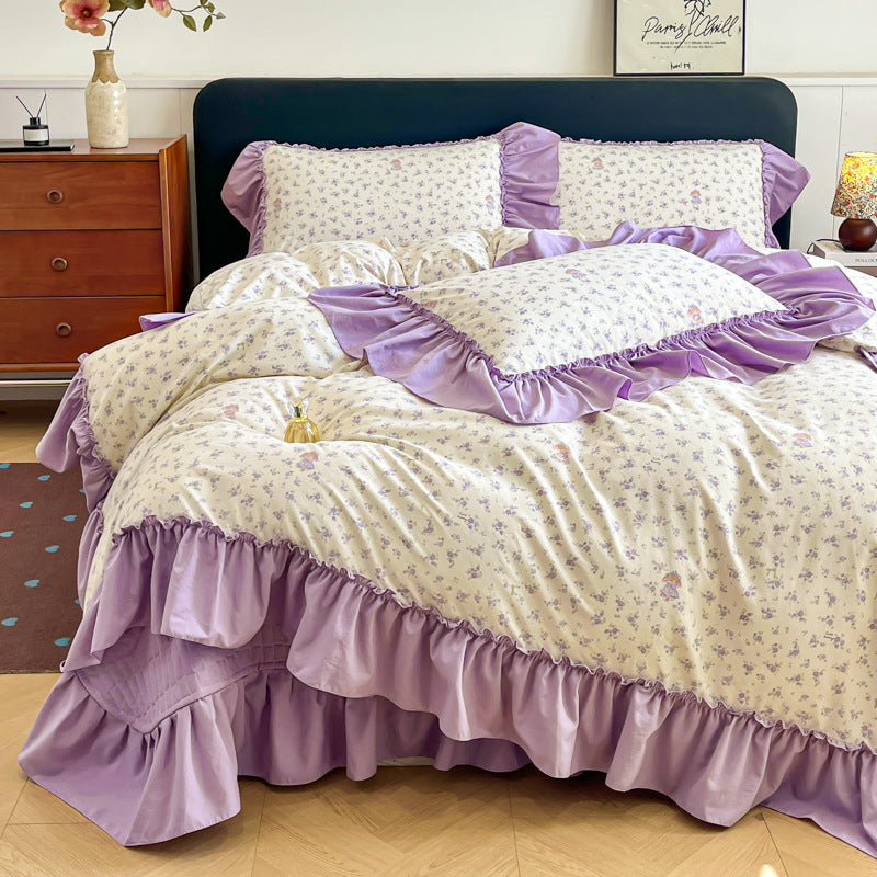Floral Ruffled Bedding Set