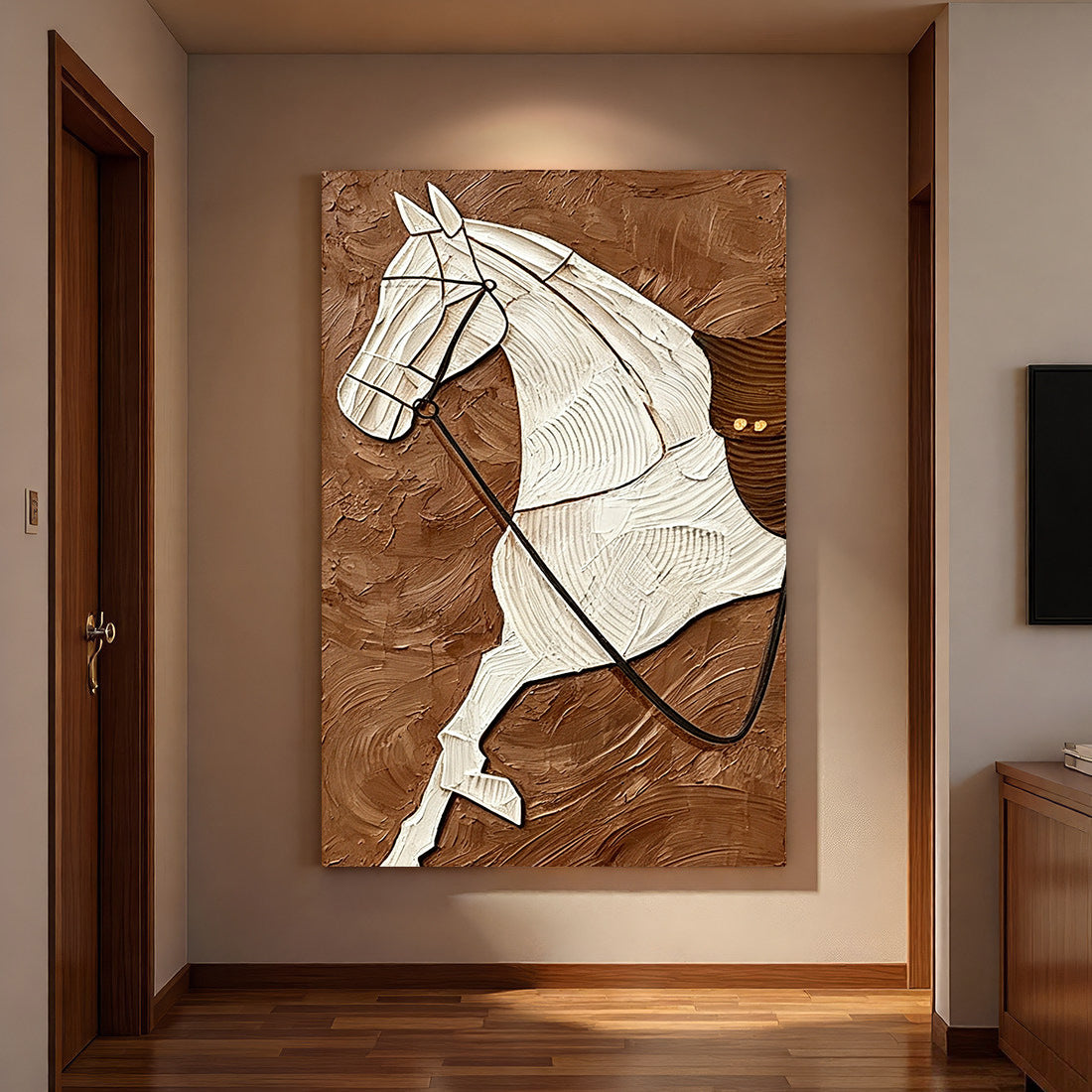 Textured Horse-Themed Canvas Wall Art Homeandso